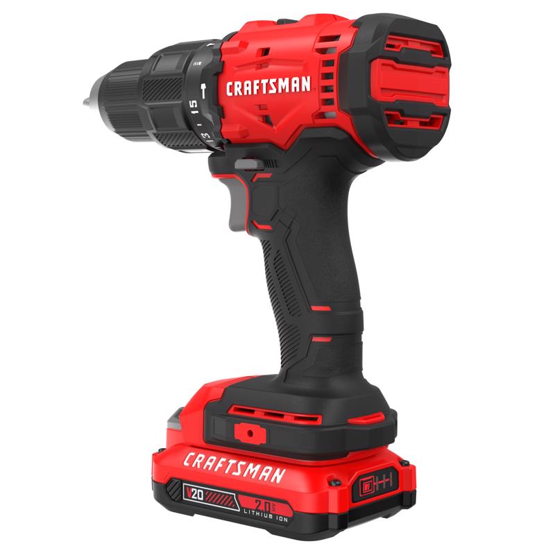 CRAFTSMAN V20 1/2 in. Brushed Cordless Hammer Drill Kit (Battery & Charger)