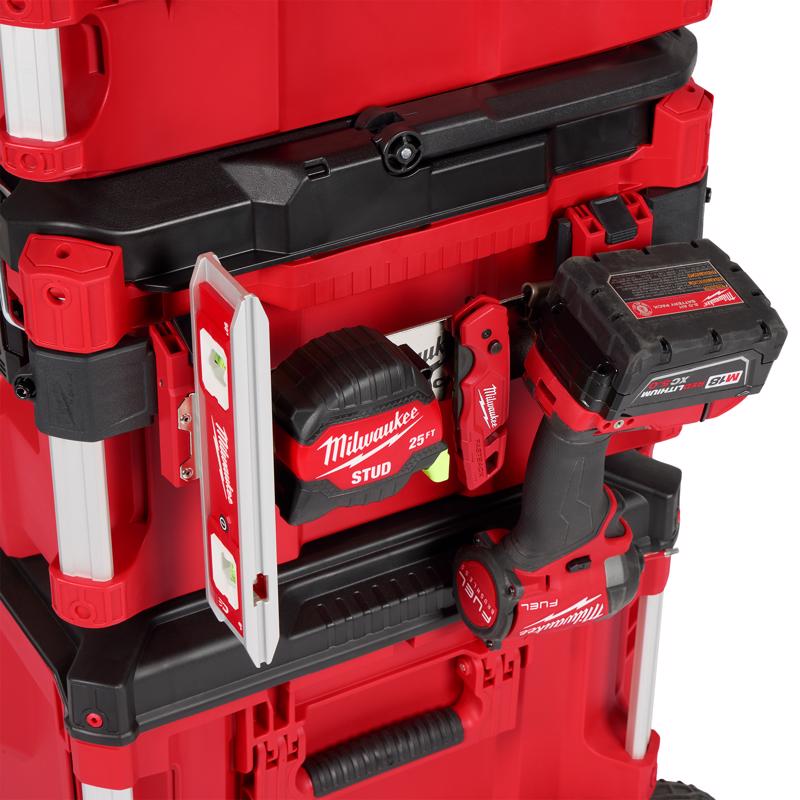 Milwaukee Packout 11.5 in. W X 3.5 in. H X 1.3 in. D Belt Clip Rack Plastic Gray/Red
