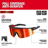 Milwaukee Wrap Around Safety Glasses Red Mirror Lens Black Frame 1 pair