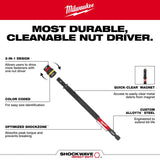 Milwaukee Shockwave 6 in. L Steel 2-in-1 Magnetic Nut Driver 1 each