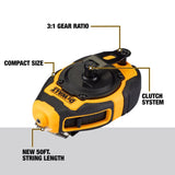 DeWalt Blue Compact Chalk Line Reel Kit 50 ft. Braided