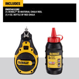 DeWalt Red Bi-Material Chalk Line Reel Kit Bold Braided Line