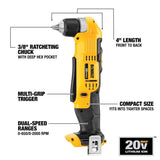 DeWalt 20V MAX 3/8 in. Brushed Cordless Right Angle Drill Tool Only