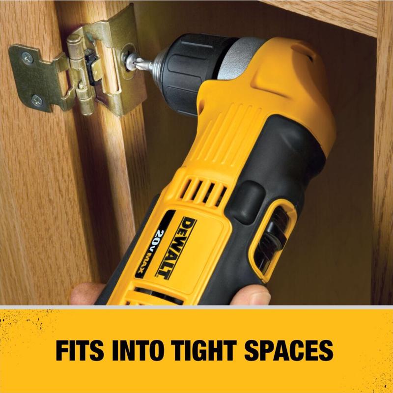 DeWalt 20V MAX 3/8 in. Brushed Cordless Right Angle Drill Tool Only