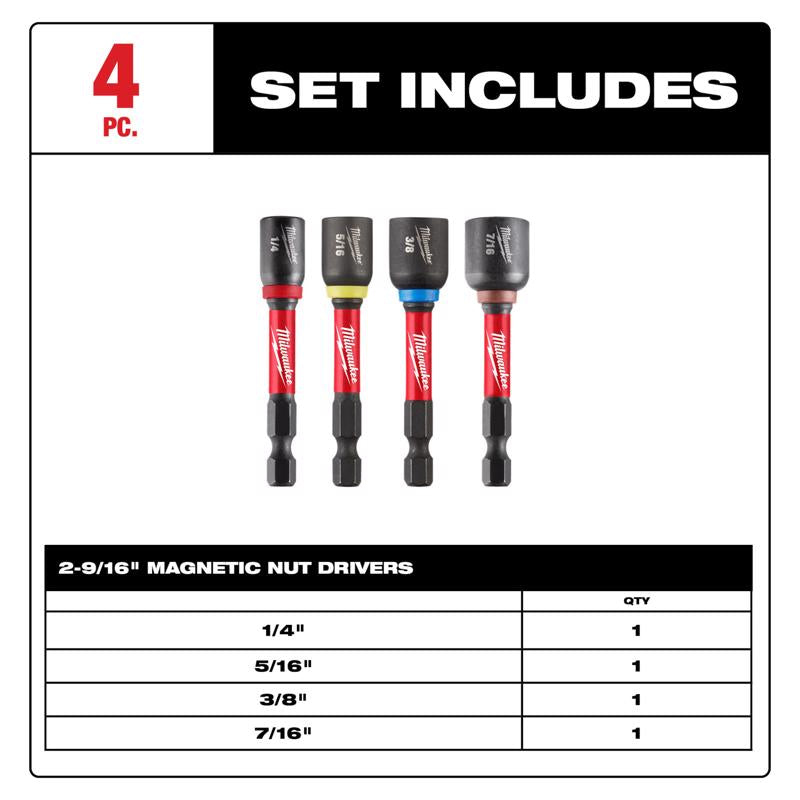 Milwaukee 1/4 in. Steel Nut Driver Set 4 pc