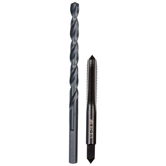 Milwaukee High Carbon Steel SAE NF Plug Tap and Drill Bit Set 2 pc