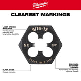 Milwaukee High Carbon Steel SAE Hexagon Die 1 pc