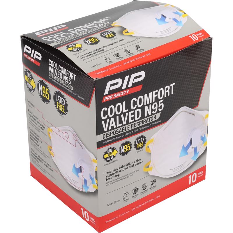 PIP Pro Safety N95 Disposable Particulate Respirator Valved White 10 pk
