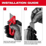 Milwaukee 4.33 in. Sliding Compact Utility Knife Red 1 pc