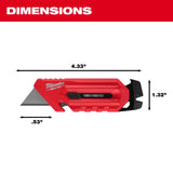 Milwaukee 4.33 in. Sliding Compact Utility Knife Red 1 pc