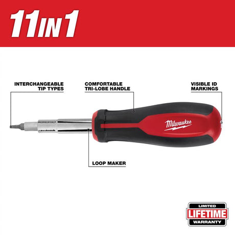 Milwaukee Multi-Bit 11-in-1 Screwdriver 9.8 in. 2 pc