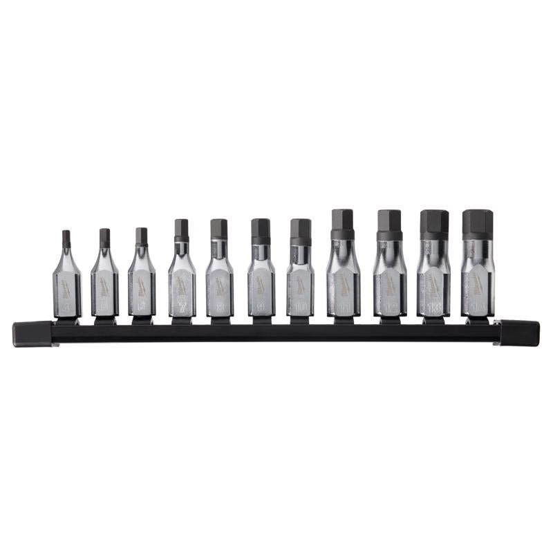 Milwaukee 3/8 in. drive Metric 6 Point Hex Bit Socket Set 11 pc