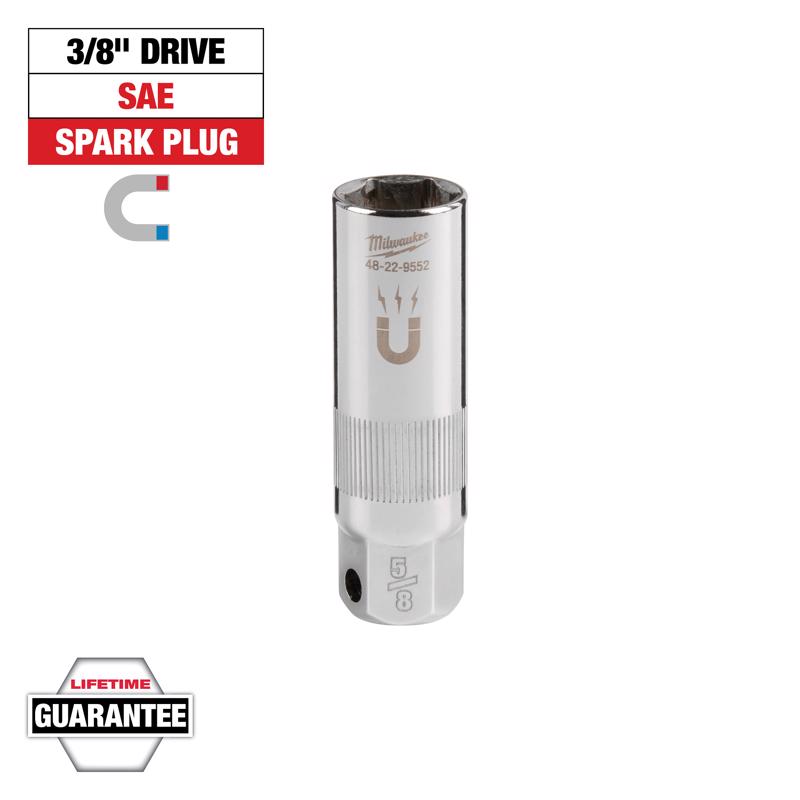 Milwaukee 5/8 in. X 3/8 in. drive SAE 6 Point Spark Plug Socket 1 pc