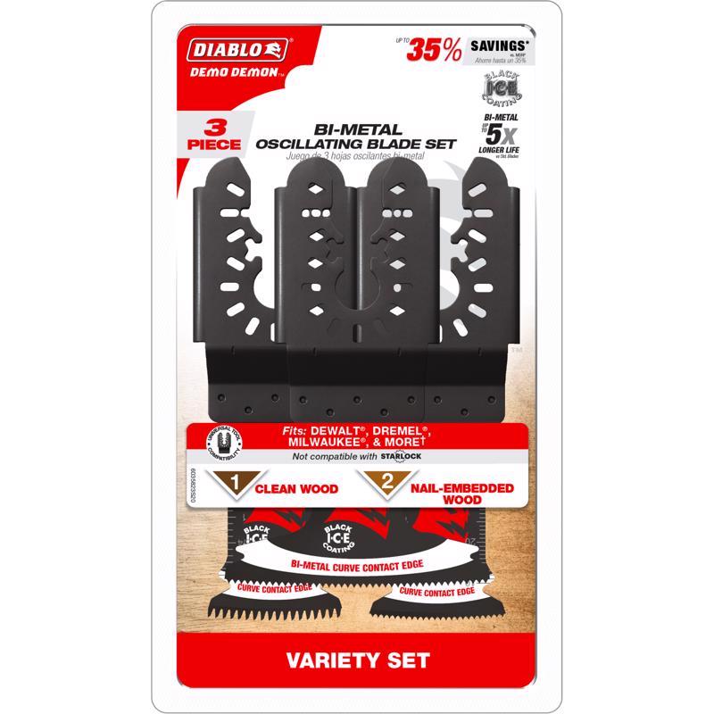 Diablo Demo Demon Bi-Metal Oscillating Blade Set 3 pc