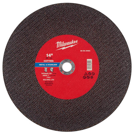 Milwaukee 14 in. D X 1 in. X 7/64 in. thick Metal Cut-Off Wheel 1 pc