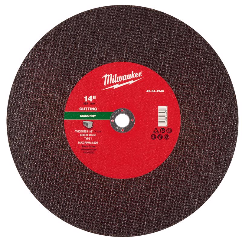 Milwaukee 14 in. D X 1 in. X 1/8 in. thick Masonry Cut-Off Wheel 1 pc