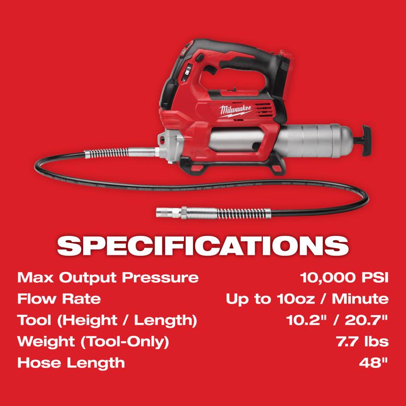 Milwaukee M18 Grease Gun w 5Ah Battery