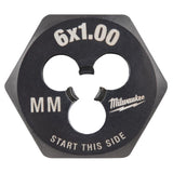 Milwaukee High Carbon Steel Metric Hexagon Die M6-1.0 mm 1 pc