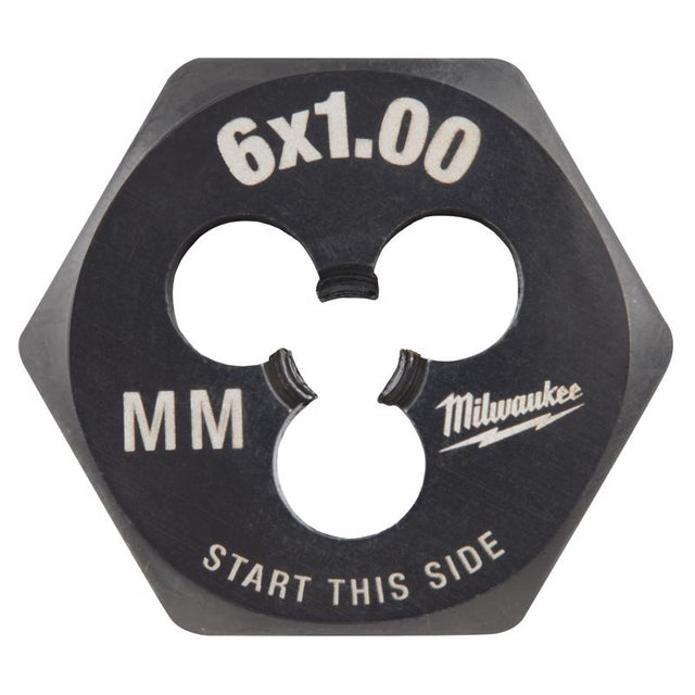 Milwaukee High Carbon Steel Metric Hexagon Die M6-1.0 mm 1 pc