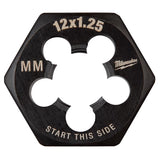 Milwaukee High Carbon Steel Metric Hexagon Die M12-1.25 mm 1 pc