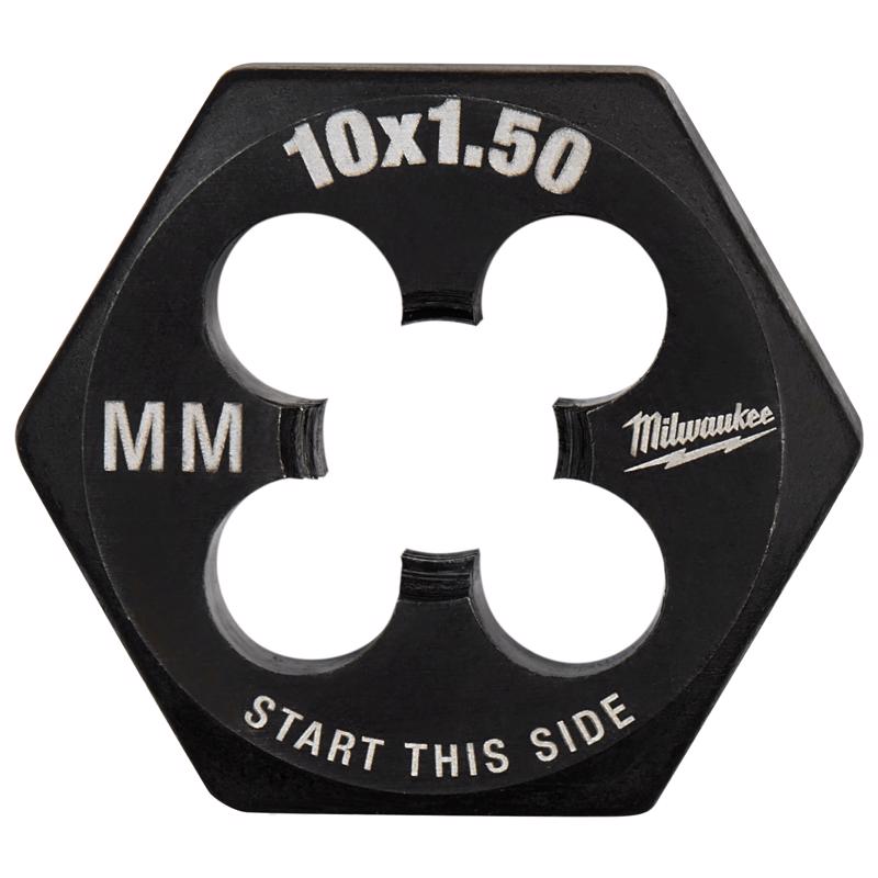 Milwaukee High Carbon Steel Metric Hexagon Die M10-1.5 mm 1 pc