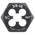 Milwaukee High Carbon Steel SAE Hexagon Die 3/8-16 NC 1 pc