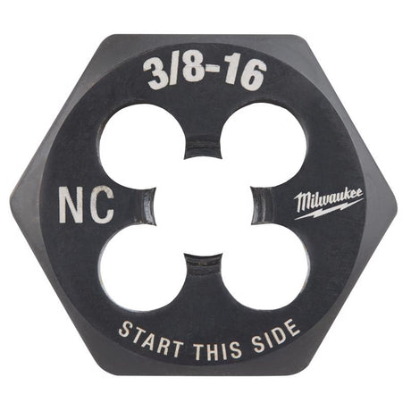 Milwaukee High Carbon Steel SAE Hexagon Die 3/8-16 NC 1 pc