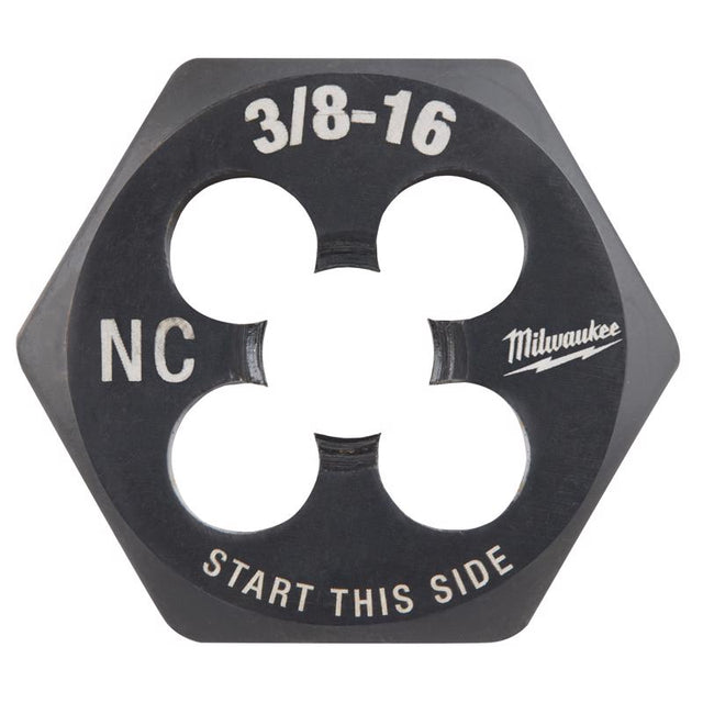 Milwaukee High Carbon Steel SAE Hexagon Die 3/8-16 NC 1 pc
