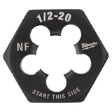 Milwaukee High Carbon Steel SAE Hexagon Die 1/2-20 NF mm 1 pc