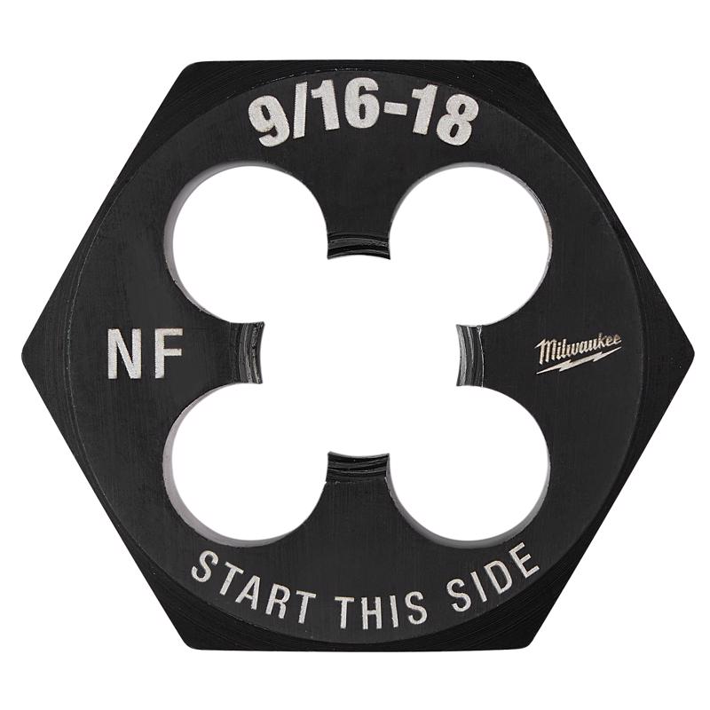 Milwaukee High Carbon Steel SAE Hexagon Die 9/16-18 NF 1 pc