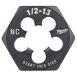 Milwaukee High Carbon Steel SAE Hexagon Die 1/2-13 NC 1 pc