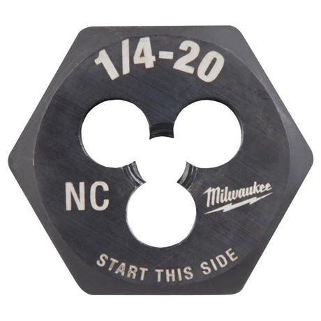 Milwaukee High Carbon Steel SAE Hexagon Die 1/4-20 NC 1 pc