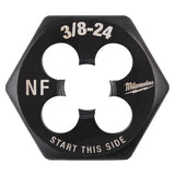 Milwaukee High Carbon Steel SAE Hexagon Die 3/8-24 NF 1 pc