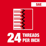 Milwaukee High Carbon Steel SAE Hexagon Die 3/8-24 NF 1 pc
