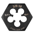 Milwaukee High Carbon Steel Hexagon Die 3/8-18 NPT 1 pc