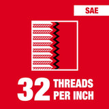 Milwaukee High Carbon Steel SAE Straight Plug Tap 8-32 NC 1 pc