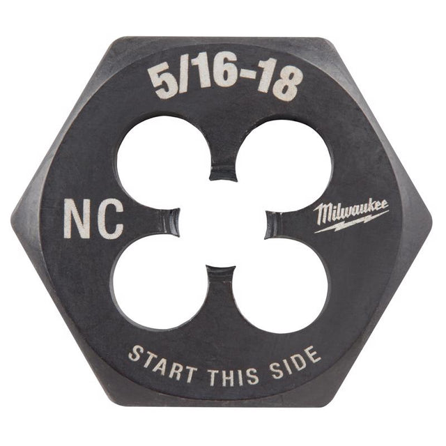 Milwaukee High Carbon Steel SAE Hexagon Die 5/16-18 NC 1 pc
