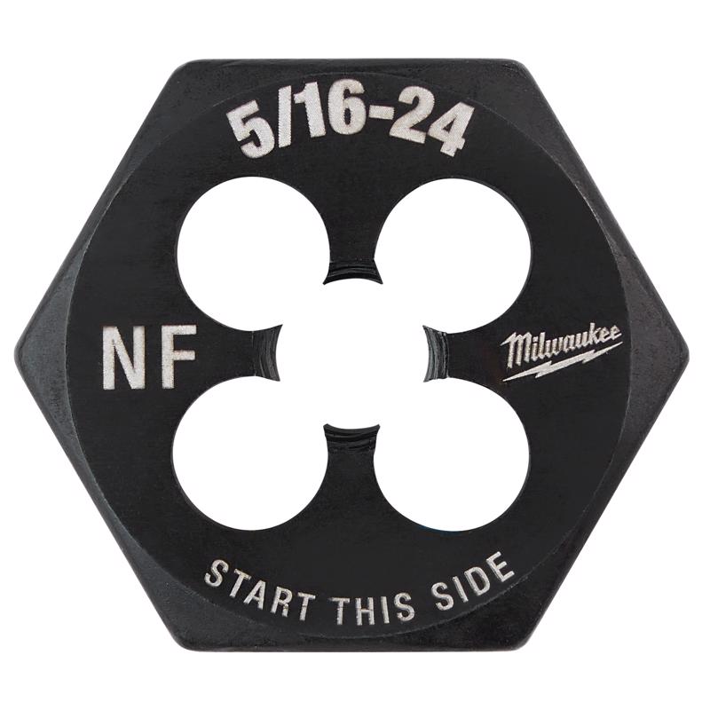 Milwaukee High Carbon Steel SAE Hexagon Die 5/16-24 NF 1 pc