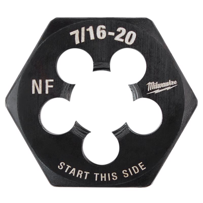 Milwaukee High Carbon Steel SAE Hexagon Die 7/16-20 NF 1 pc