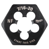 Milwaukee High Carbon Steel SAE Hexagon Die 7/16-20 NF 1 pc