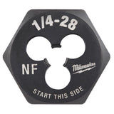 Milwaukee High Carbon Steel SAE Hexagon Die 1/4-28 NF 1 pc
