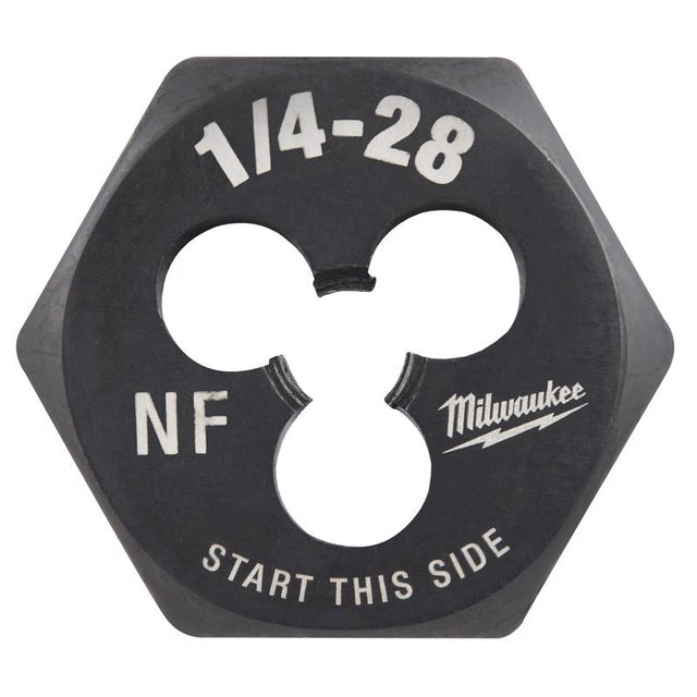 Milwaukee High Carbon Steel SAE Hexagon Die 1/4-28 NF 1 pc