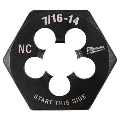 Milwaukee High Carbon Steel SAE Hexagon Die 7/16-14 NC 1 pc