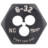 Milwaukee High Carbon Steel SAE Hexagon Die 6-32 NC 1 pc