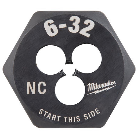 Milwaukee High Carbon Steel SAE Hexagon Die 6-32 NC 1 pc