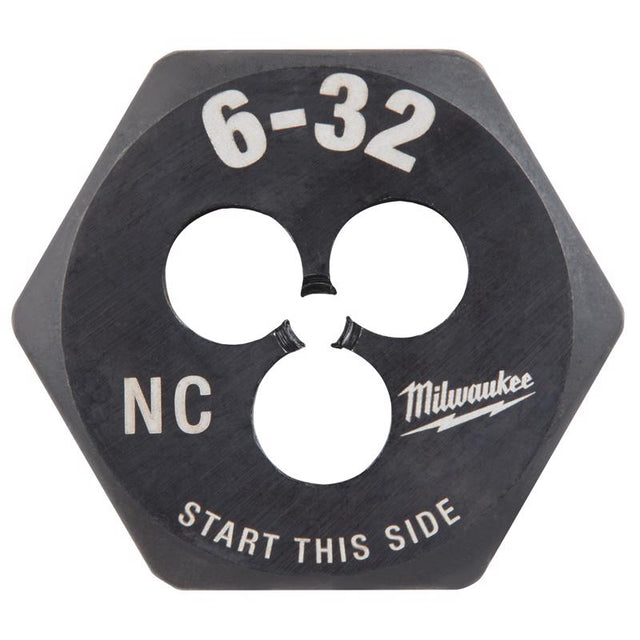 Milwaukee High Carbon Steel SAE Hexagon Die 6-32 NC 1 pc