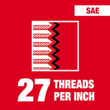 Milwaukee High Carbon Steel SAE Straight Taper Tap 1/8-27 NPT 1 pc