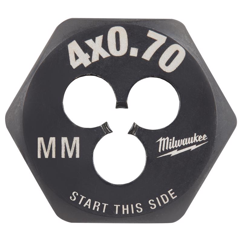 Milwaukee High Carbon Steel Metric Hexagon Die M4-0.7 mm 1 pc
