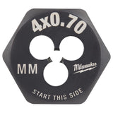 Milwaukee High Carbon Steel Metric Hexagon Die M4-0.7 mm 1 pc