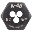 Milwaukee High Carbon Steel SAE Hexagon Die 4-40 NC 1 pc
